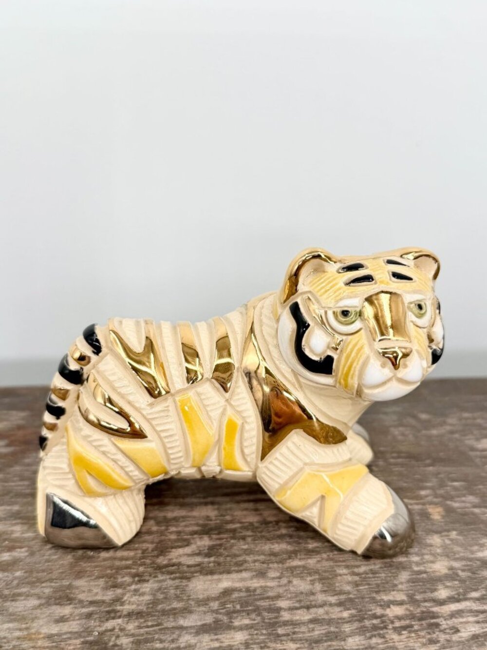 Retired Artesania Rinconada Tiger Figurine Handcrafted in Uruguay (Model #727)
